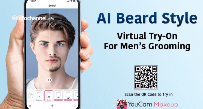 YouCam Makeup: pruebas virtuales de barba basadas en IA y RA