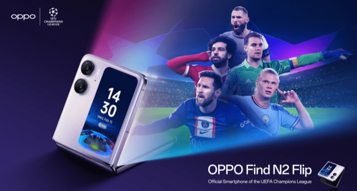 Llega OPPO Find N2 Flip, el smartphone oficial de la UEFA Champions League