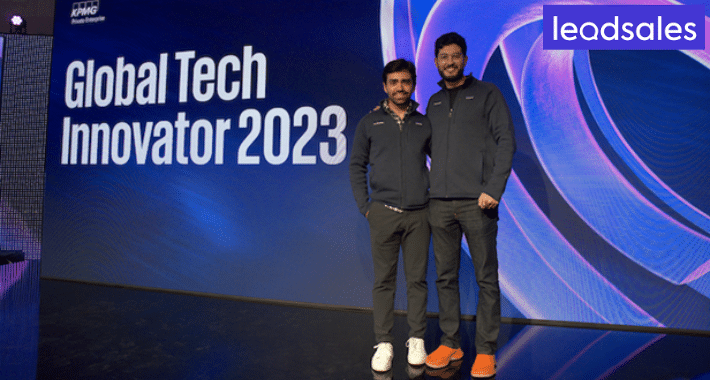 David Villa, cofundador COO de Leadsales (izquierda) y Roby Peñacastro, cofundador y CEO de Leadsales (derecha), en Global Tech Innovator 2023.