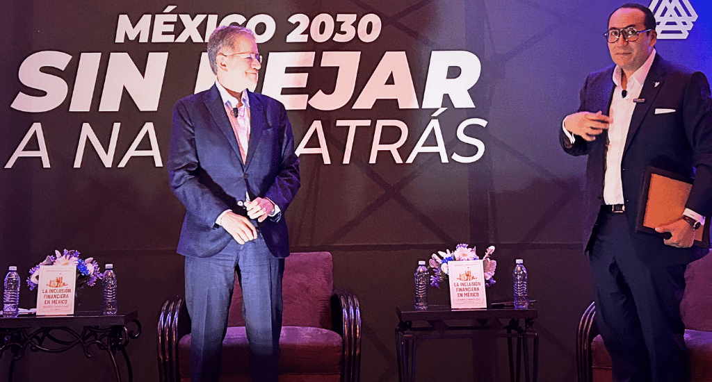 Enrique Quintana, El Financiero y Adal Ortiz Ávalos, presidente de la Comisión de Inclusión Financiera de COPARMEX Ciudad de México. 