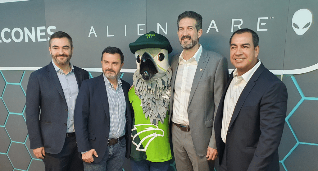 Bruno Zepeda, rector de Tecmilenio; Juan Francisco Aguilar, director general de Dell Technologies, Ricardo López Tello, director comercial de Intel Hispanoamérica; y Roberto García, director general de Grupo JAR.