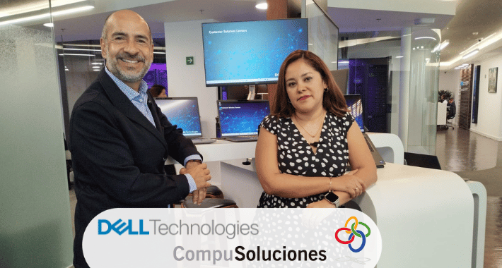 Marcos Ibáñez, Dell Technologies y Fabiola Munguía, CompuSoluciones.