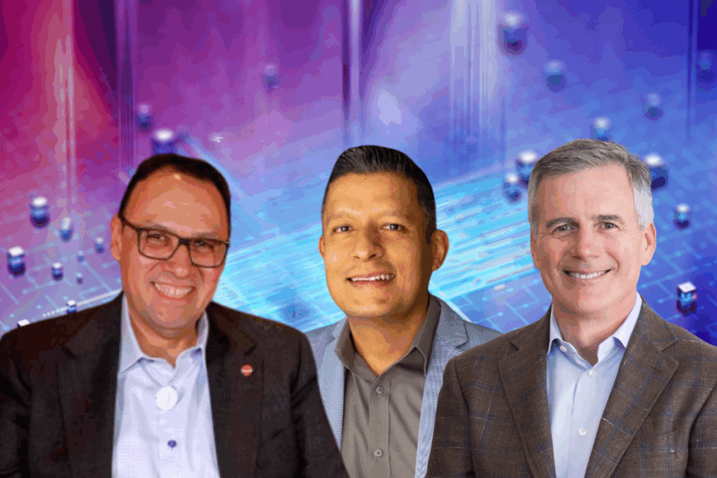 Jorge López, VP de Tanium Latinoamérica; Uriel Martínez, responsable de TI en Compucad y Rich Hume, CEO de TD SYNNEX.
