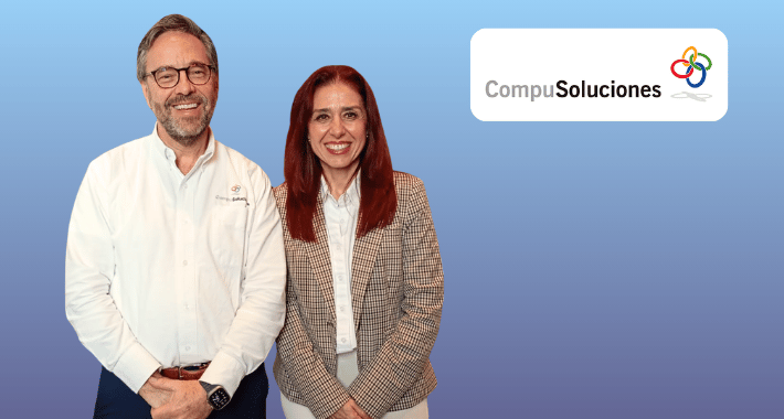 Juan Pablo Medina Mora, presidente Ejecutivo y Ana María Arreola, directora general de CompuSoluciones